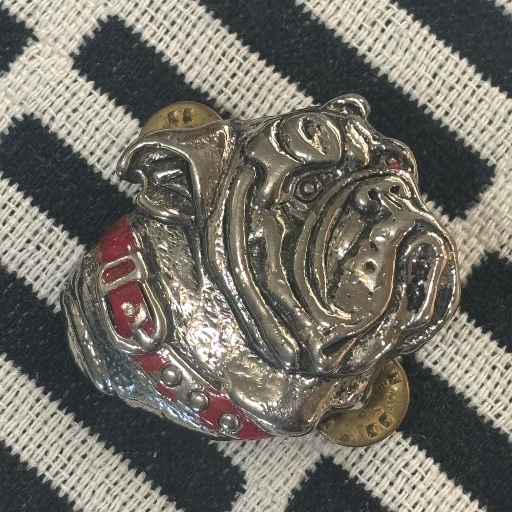 Silver Bulldog Vintage Pin